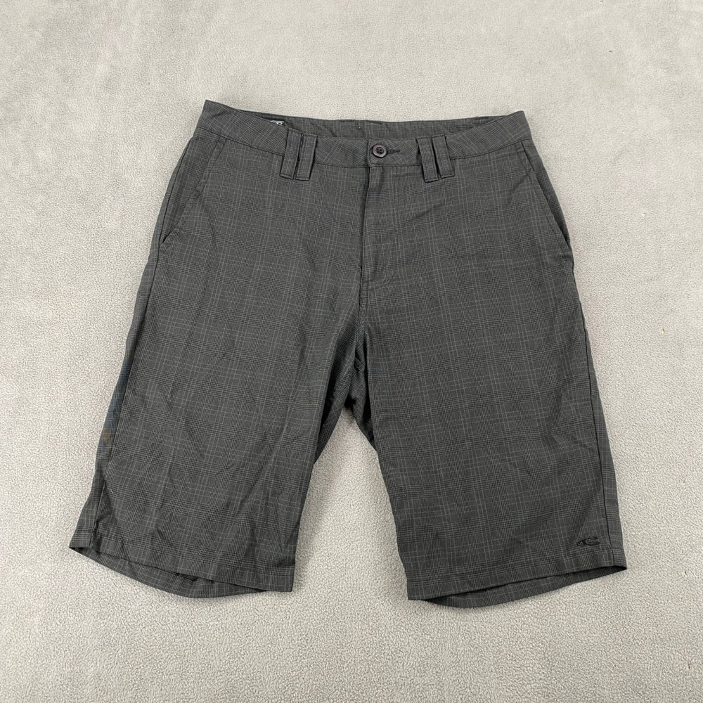 ONeill Mens Relaxed Fit Hybrid Shorts Grey‎ Plaid Grid Boardshorts Casual 32
